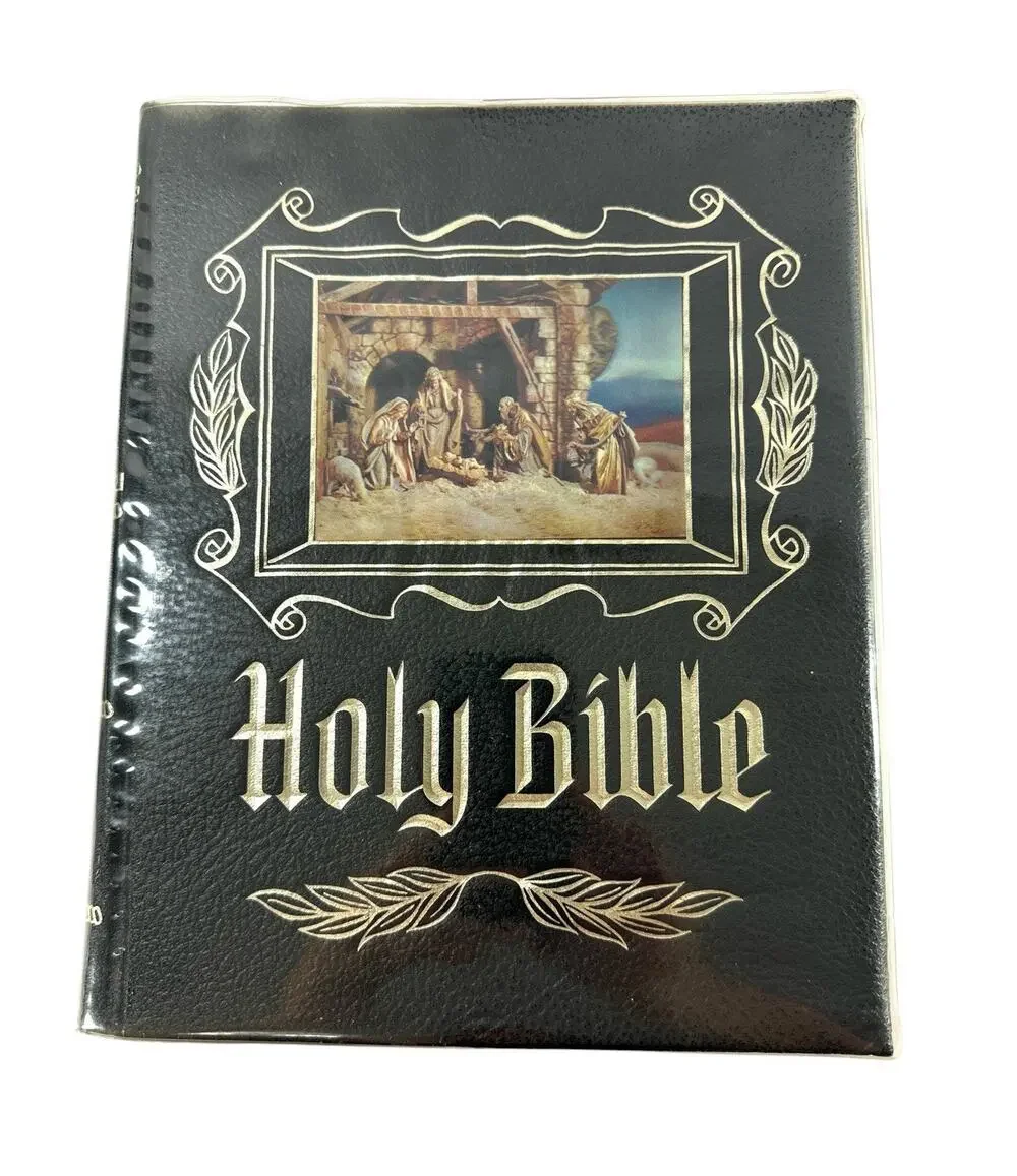 Vintage 1967-68 Hertel Holy Bible KJV Red Letter Blue Ribbon Family Bible